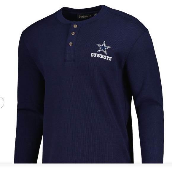 NFL Team Apparel Other - Dunbrooke Dallas Cowboys Mens Size Large Waffle Knit Thermal Henley Shirt NFL